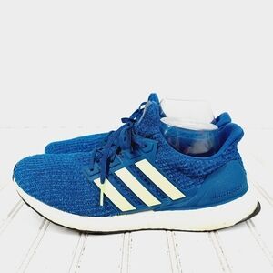 adidas Ultra Boost Blue White Lace Up Athleisure Running Sneakers C918